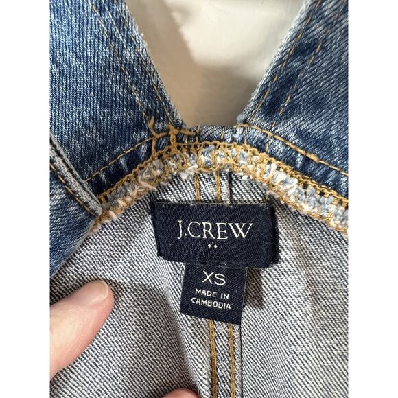 J. Crew Womens Y2K Denim Bib Overalls Size XS Country Cowgirl Cabincore Western - Picture 3 of 6